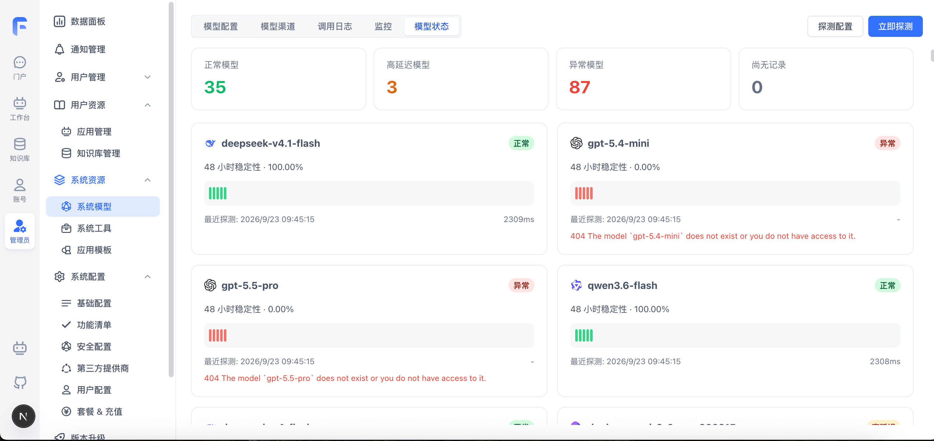 Model Status Dashboard